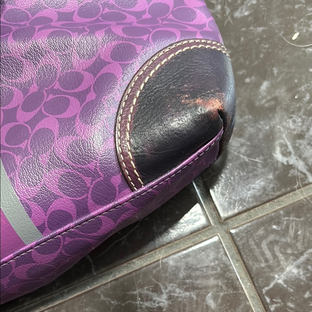 Coach Purple Monogram Tote Bag - Picture 7 of 8